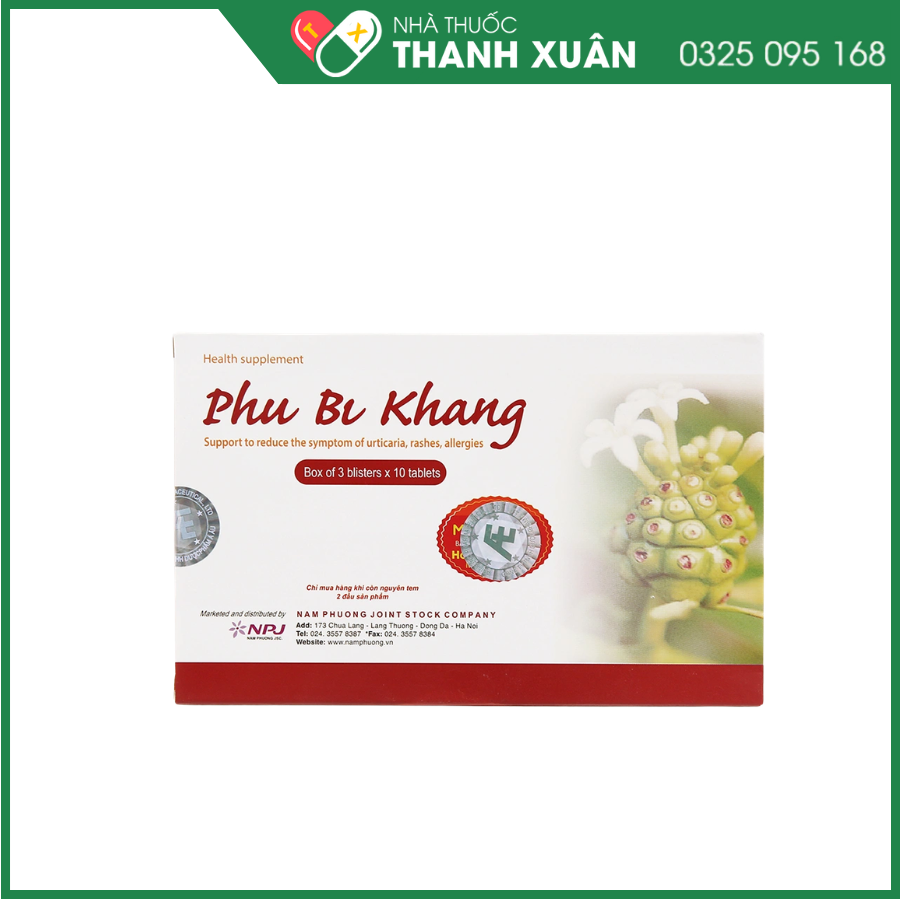 Phụ Bì Khang hỗ trợ giảm triệu chứng mề đay, mẩn ngứa, dị ứng